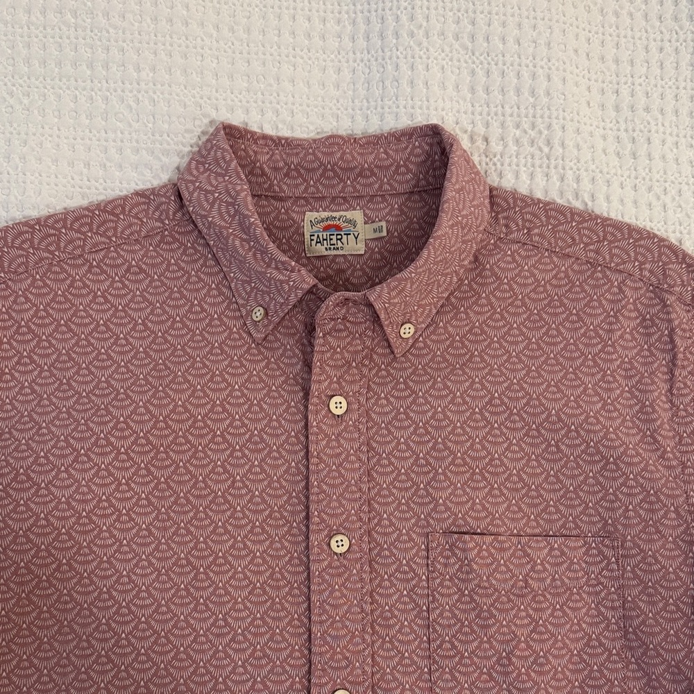 Faherty Men's Dusty Pink Geometric SSBD